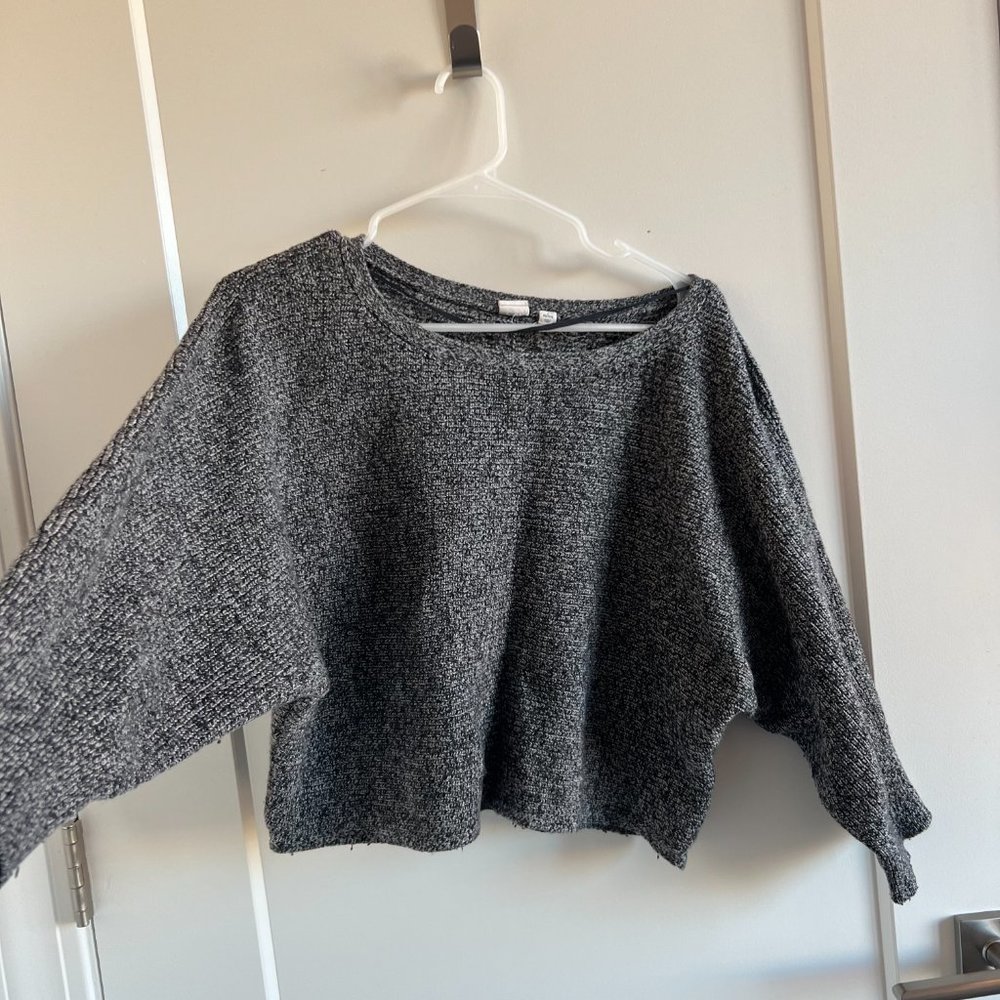 GAP Black and White Boxy Boatneck Cropped Sweater - Picture 2 of 5